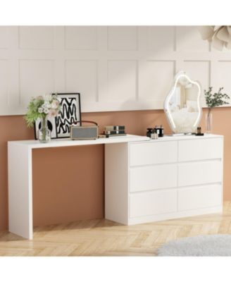 1Pc MDF 6-Drawer, Rotatable Desktop L-Shaped Chest of Drawers