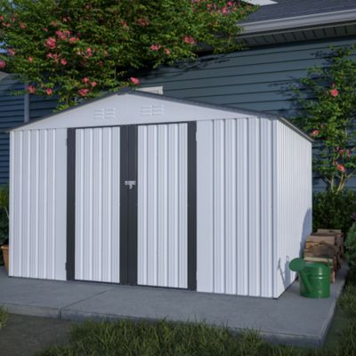 Streamdale Galvanized Steel Outdoor Storage Shed, Lockable, 119"x98