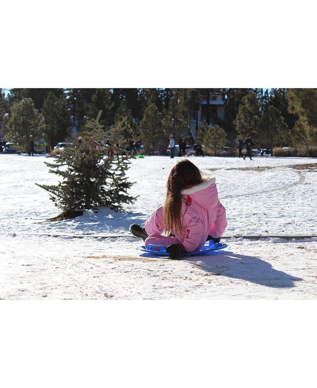 Slippery Racer Downhill Pro Adults & Kids Saucer Disc Snow Sled,(2 Pack) - Green