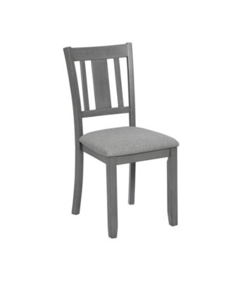Wooden Dining Chairs Set of 4, Kitchen Chair with Padded Seat, Upholstered Side Chair for Dining Room, Living Room, Gray