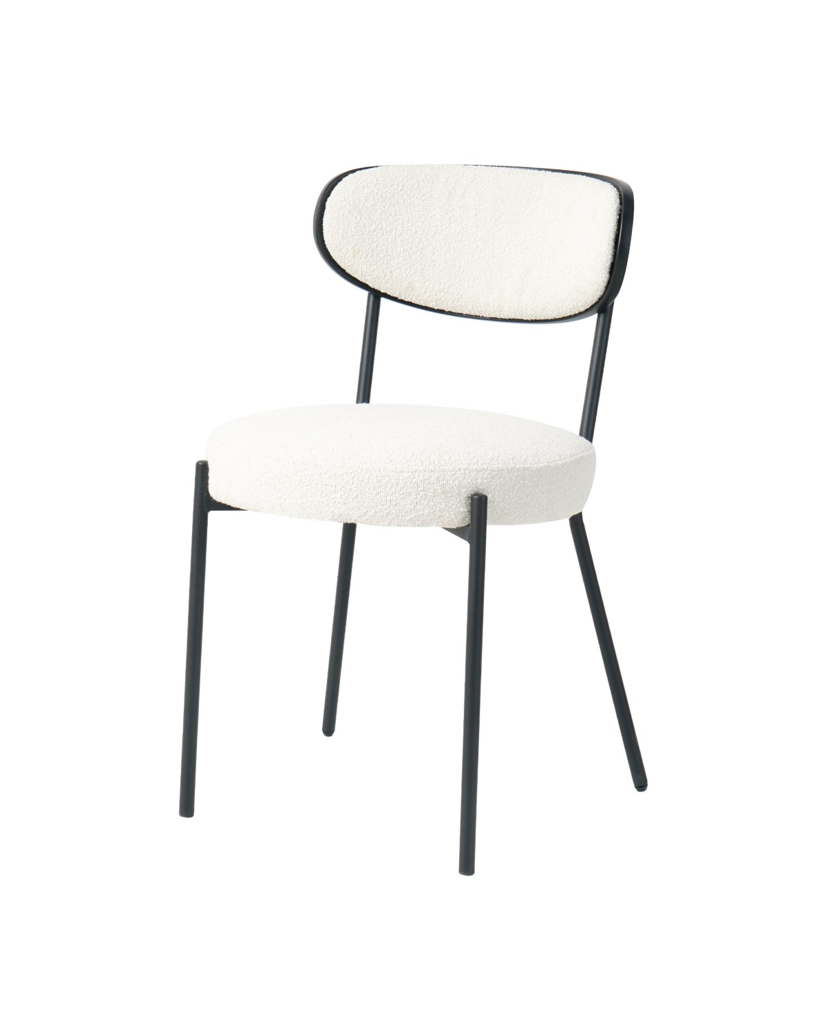 Slickblue Set of 2 Modern Kitchen Dining Chairs  Bentwood with Ash Veneer Back, Metal Black Powder-Coated Legs