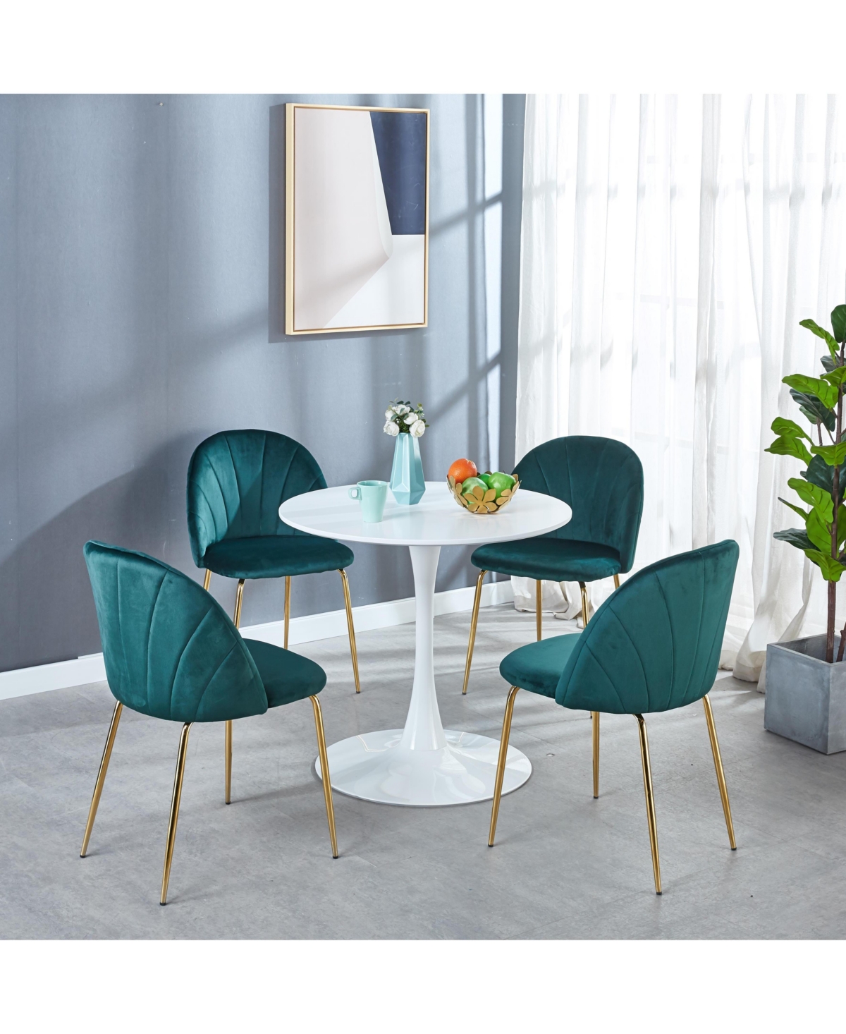 Slickblue Mid-Century Tulip Dining Table for 2-4 People with Round Mdf Top for Stylish Dining Spaces