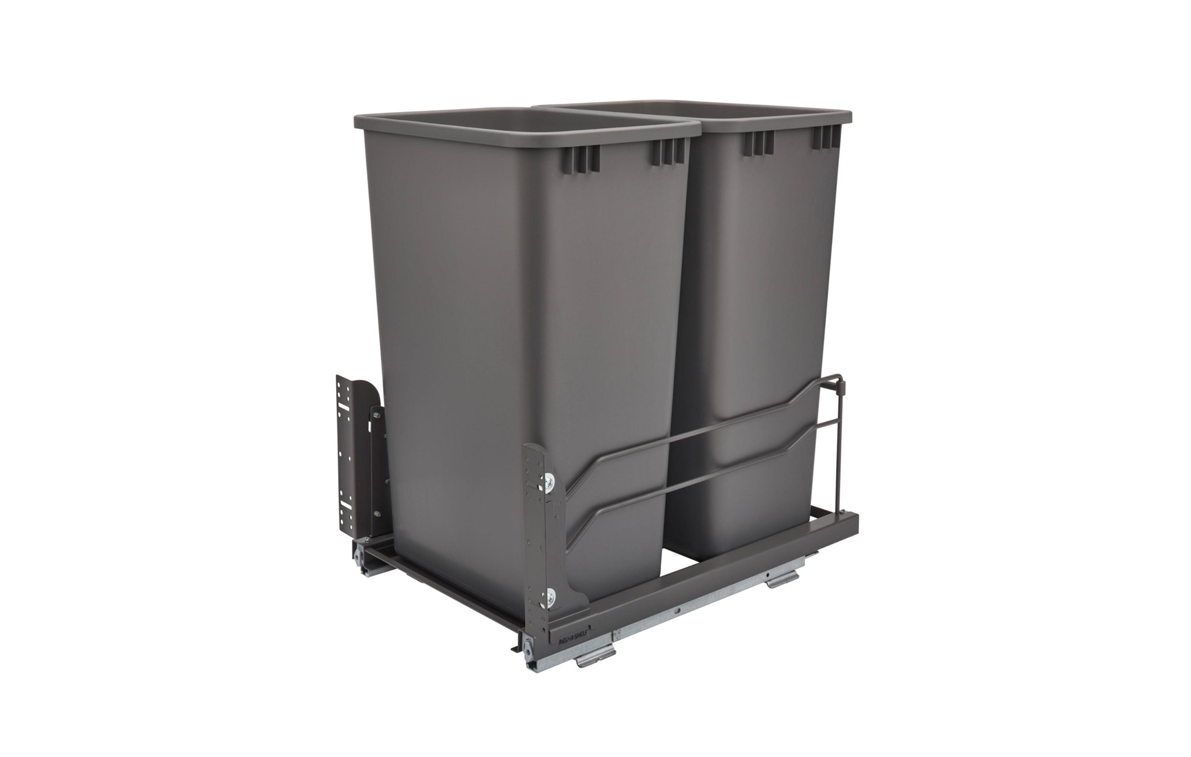 Rev-a-Shelf Double Pullout Trash Can 50 qt. with Soft-close, 53WC-2150SCDM-213