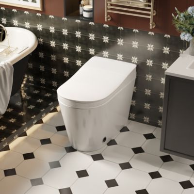 27.9x15.4x19.3 in Smart Toilet All-in-one - UV Sterilization, Radar Sensing Flip Cover, Instant Cleaning, Warm Air Drying,US Standard 110V