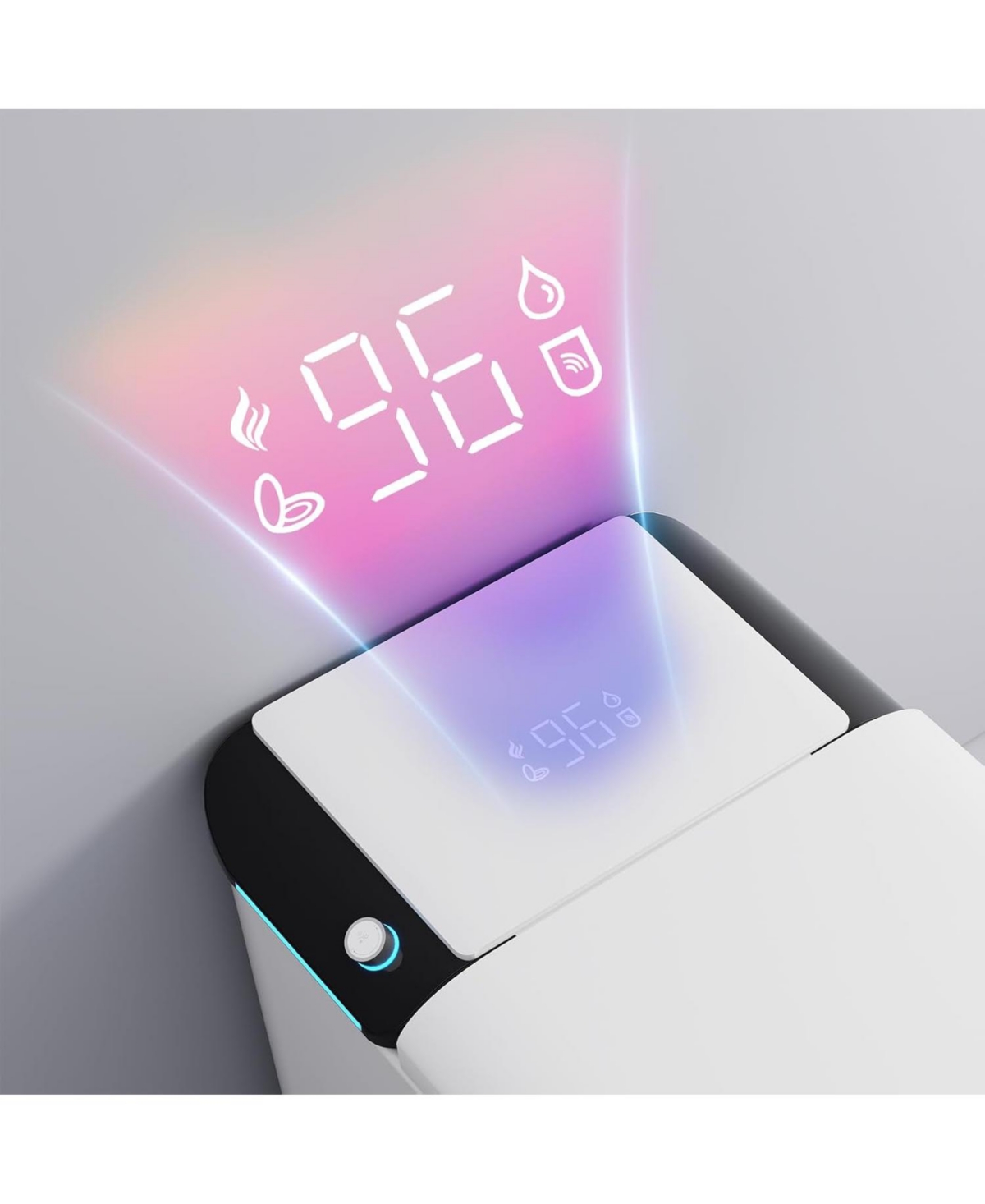 Lalahoo Luxury Smart Toilet with Built in Tank, Warm Water Sprayer and Dryer, Foot Sensor Operation, Built-in aromatherapy system, Heated Bidet Seat a