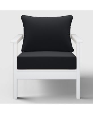 Outdoor Modern HDPE Patio White Club Chair with Deep Seat Cushions