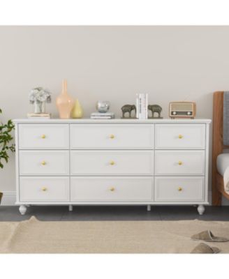 Modern 9-Drawer Wooden Chest of Drawers