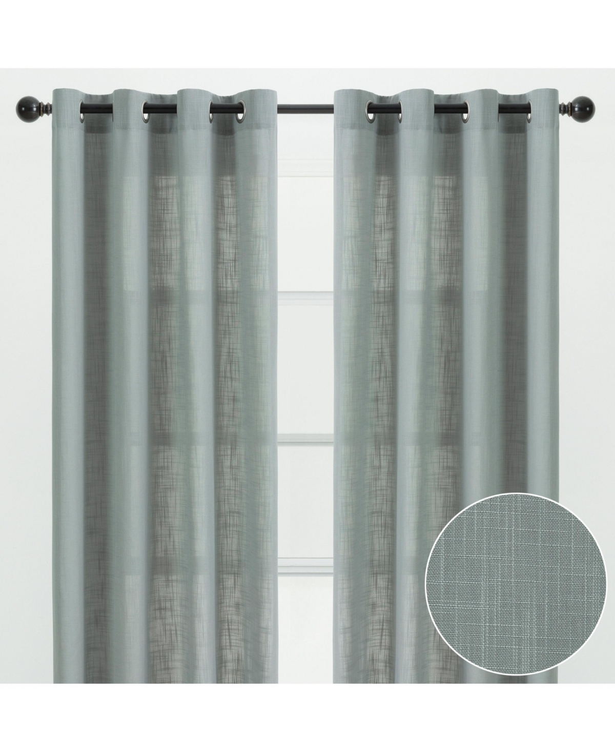 Premium 2-Panel Soft Textured Semi Sheer Grommet Curtains for Window Living Room Bedroom Kitchen Office - Light Filtering Privacy Window Trea