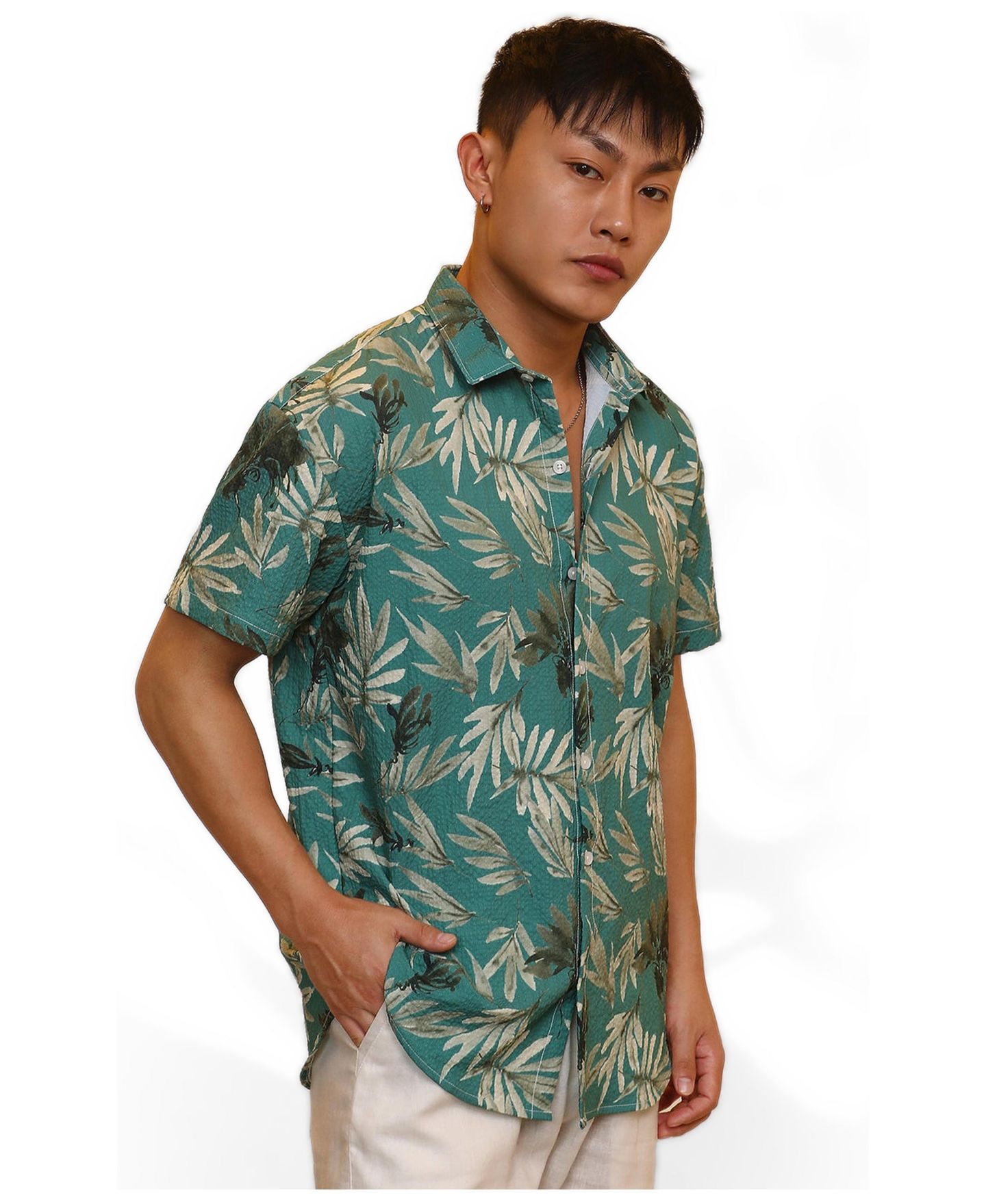 Мужская рубашка Cahoot Campus Sutra Sea Green Breezy Foliage, цвет: Зелёный — фото 4