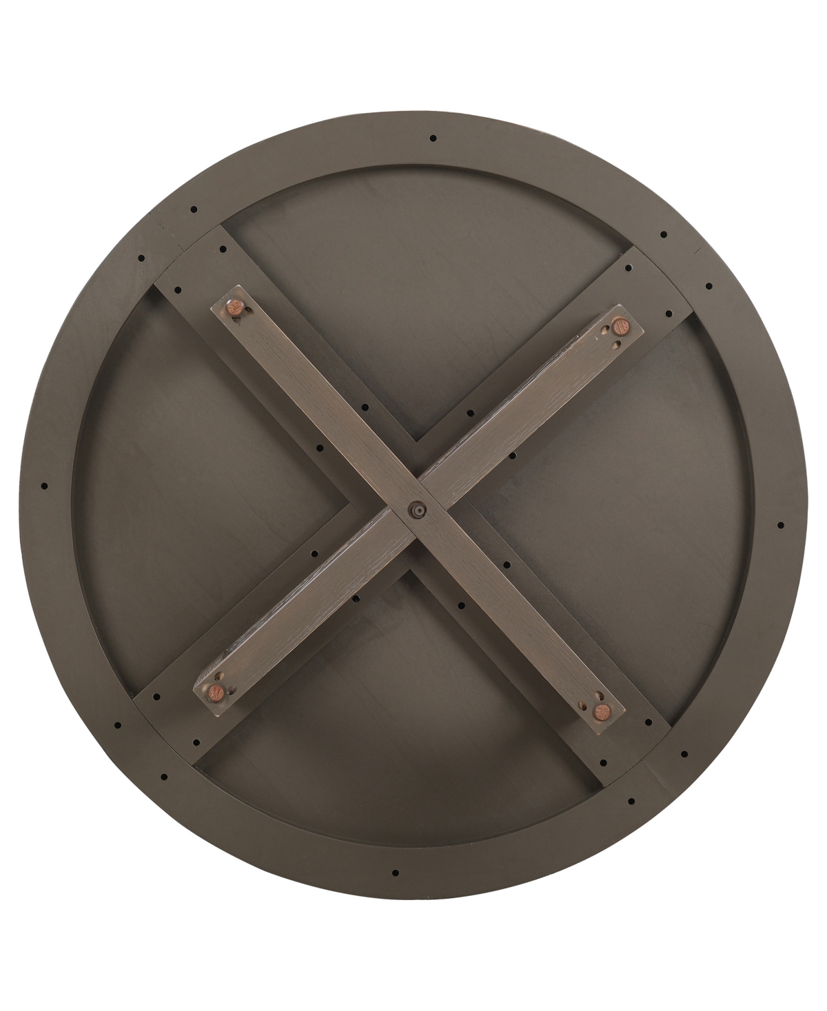 Macy's Portmore 44" Round Wood Cocktail Table In Two-tone Brown Finish
