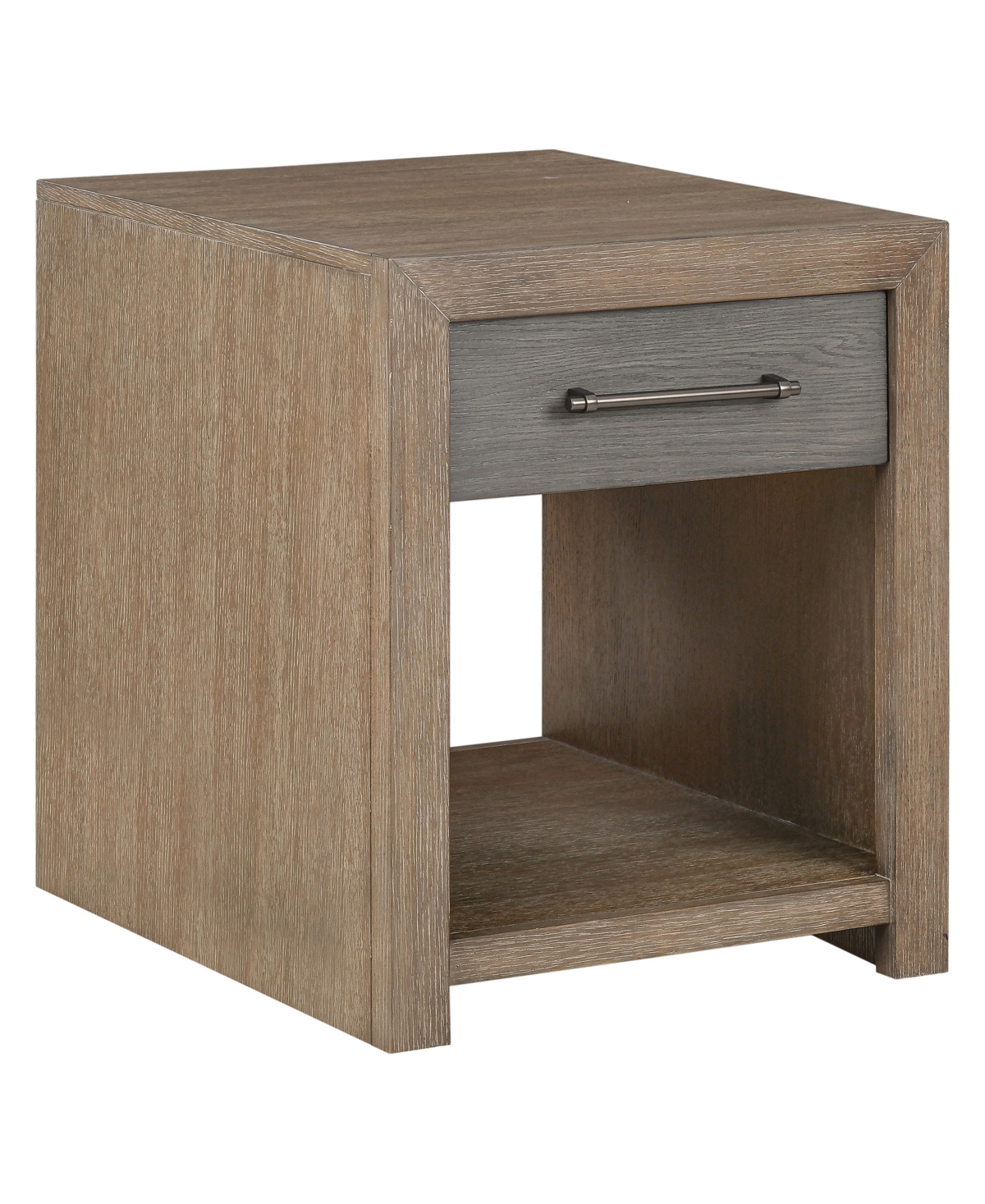 Macy's Portmore 22" Wood End Table In Two-tone Brown Finish