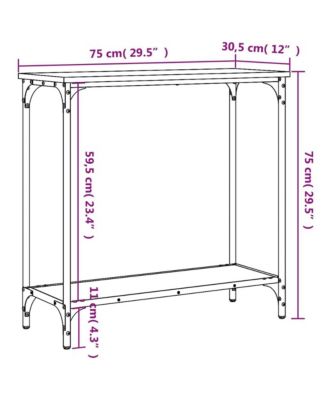 Console Table Smoked Oak 29.5"x12"x29.5" Engineered Wood