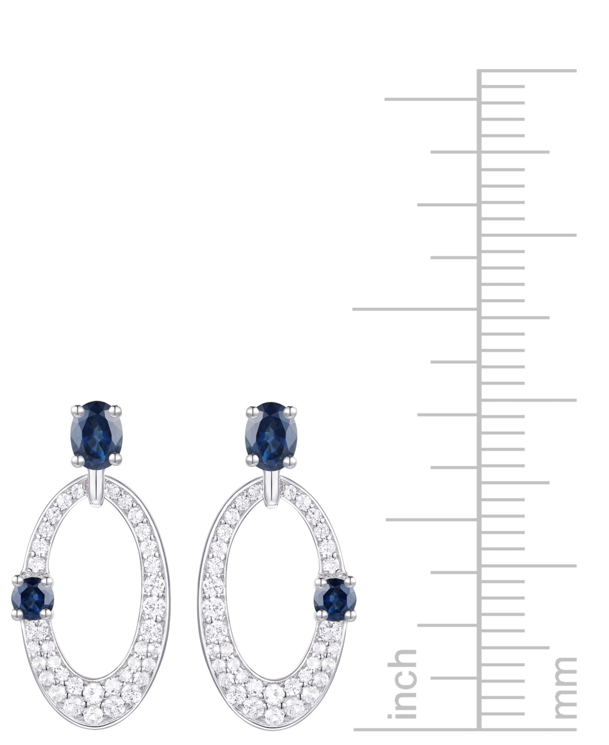 Macy's Ruby (5/8 Ct. T.w.) & Diamond (1/3 Ct. T.w.) Oval Doorknocker Drop Earrings In 14k Gold (also Availa In Sapphire