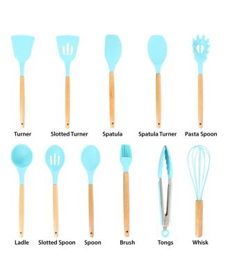 Collection Silicone and Wood Cooking Utensils, Set of 12