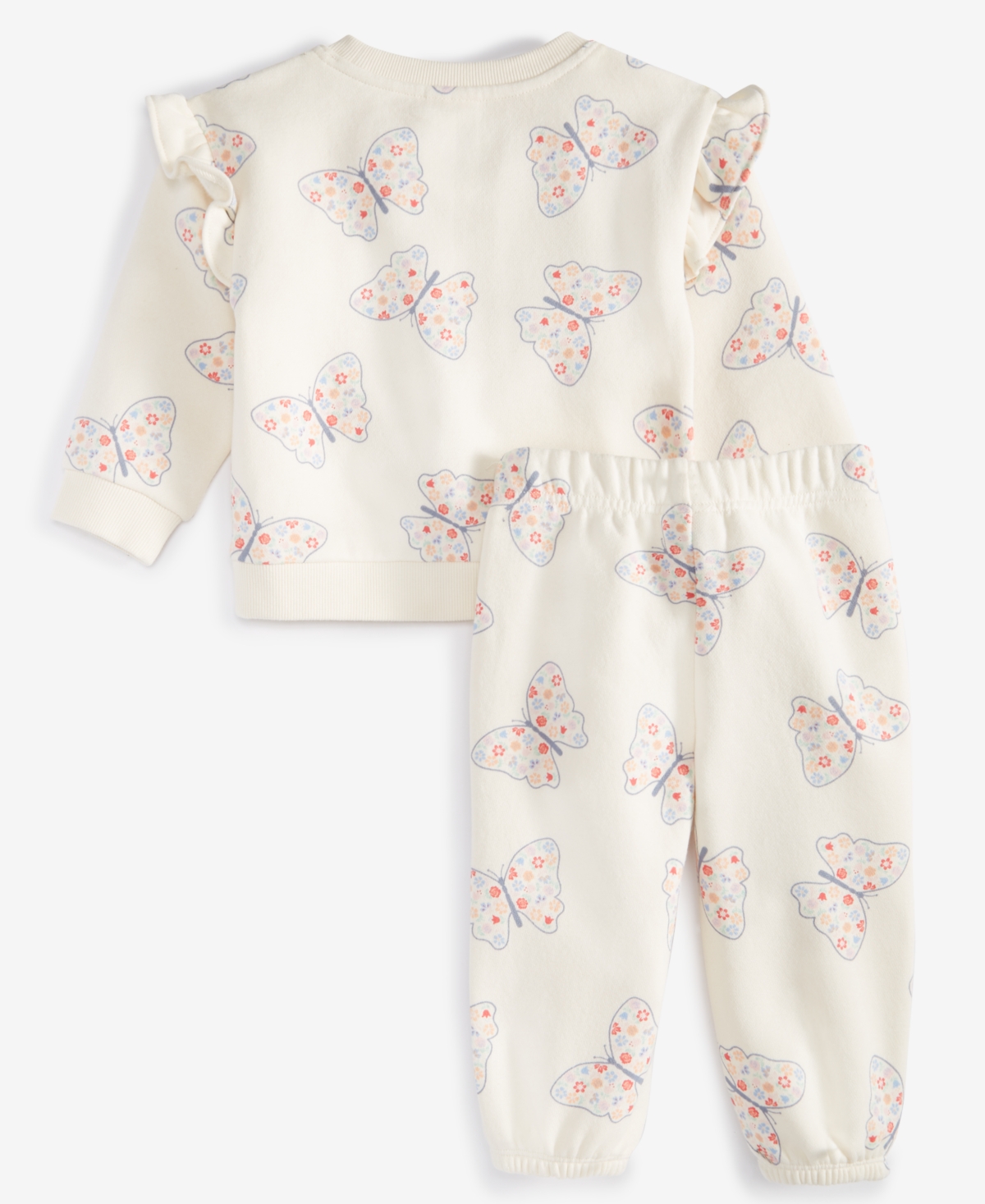 First Impressions Baby Girls Butterfly-Print Fleece Top & Pants, 2 Piece Set, Created for Macy's