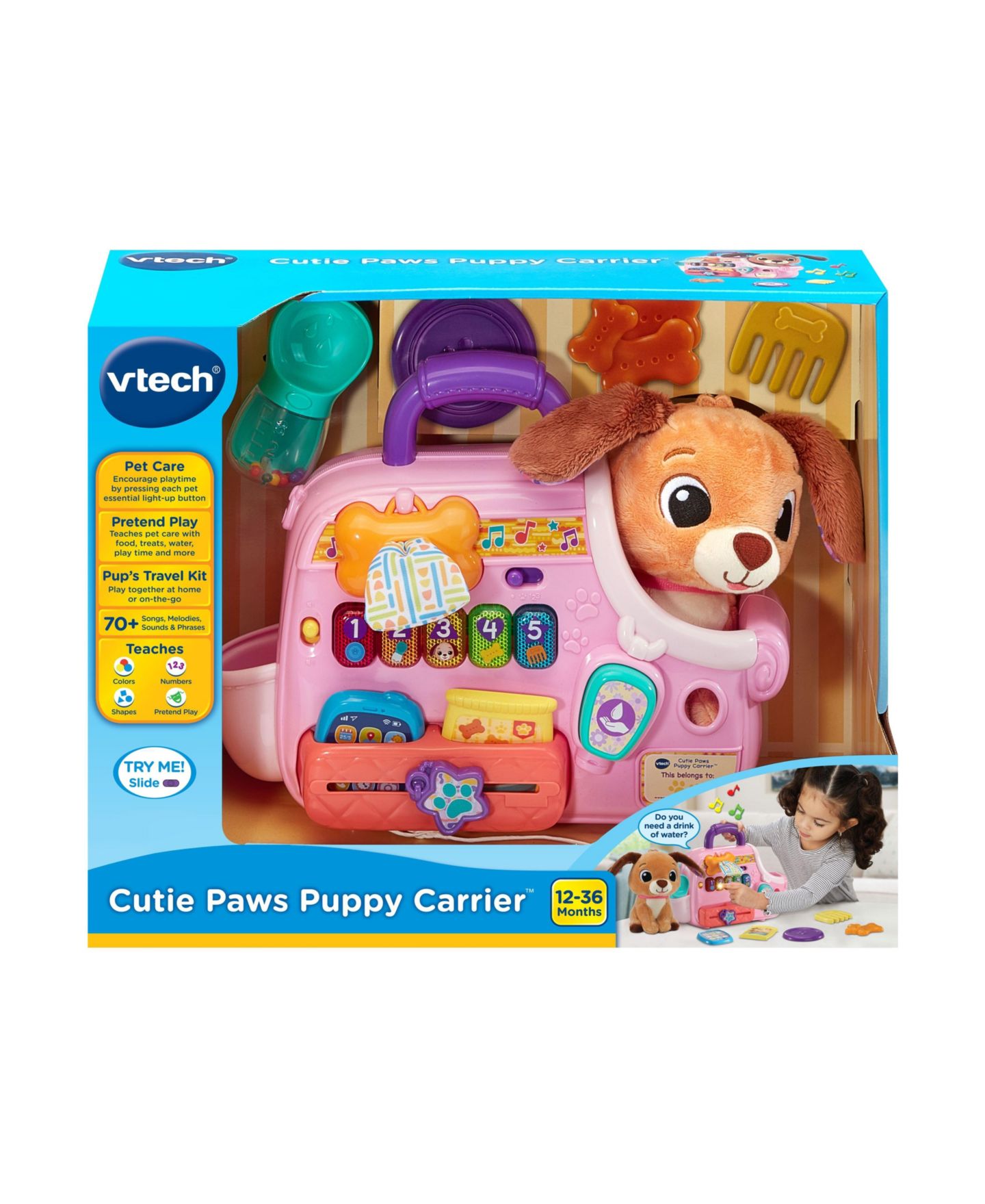 Детский игровой набор VTech Cutie Paws Interactive Learning Light-Up 5-Piece Playset, Ages 12-24 Months — фото 4