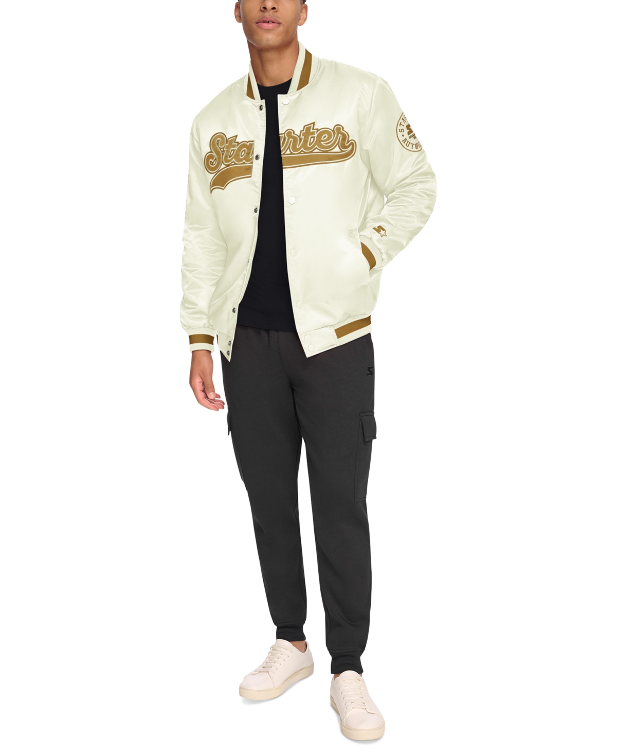 Starter Men's Classic-Fit Satin Varsity Bomber Jacket