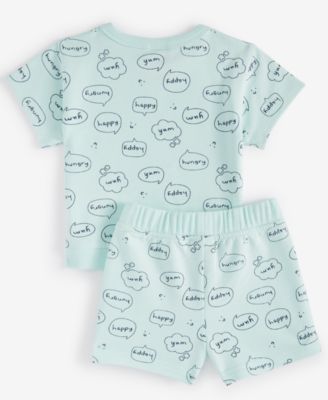 Baby Boys Word Bubbles French Terry T-Shirt & Shorts, 2 Piece Set