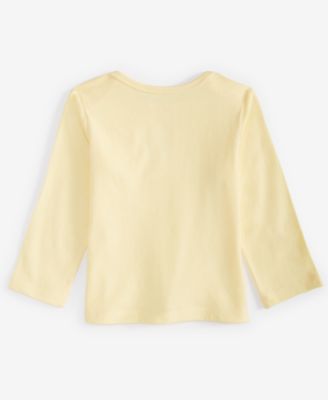 First Impressions Baby Boys Long-Sleeve Solid Lap-Shoulder T-Shirt, Created for Macy's