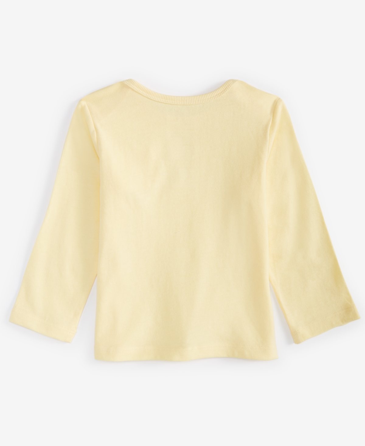 First Impressions Baby Boys Long-sleeve Solid Lap-shoulder T-shirt, Created For Macy's In Pale Banan