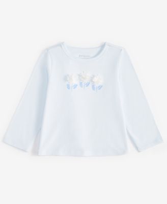 First Impressions - Baby Girls Long-Sleeve 3D-Flowers Graphic T-Shirt