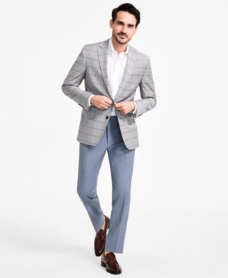 Men's Plaid Wool-Blend Stretch Regular-Fit Sports Coat