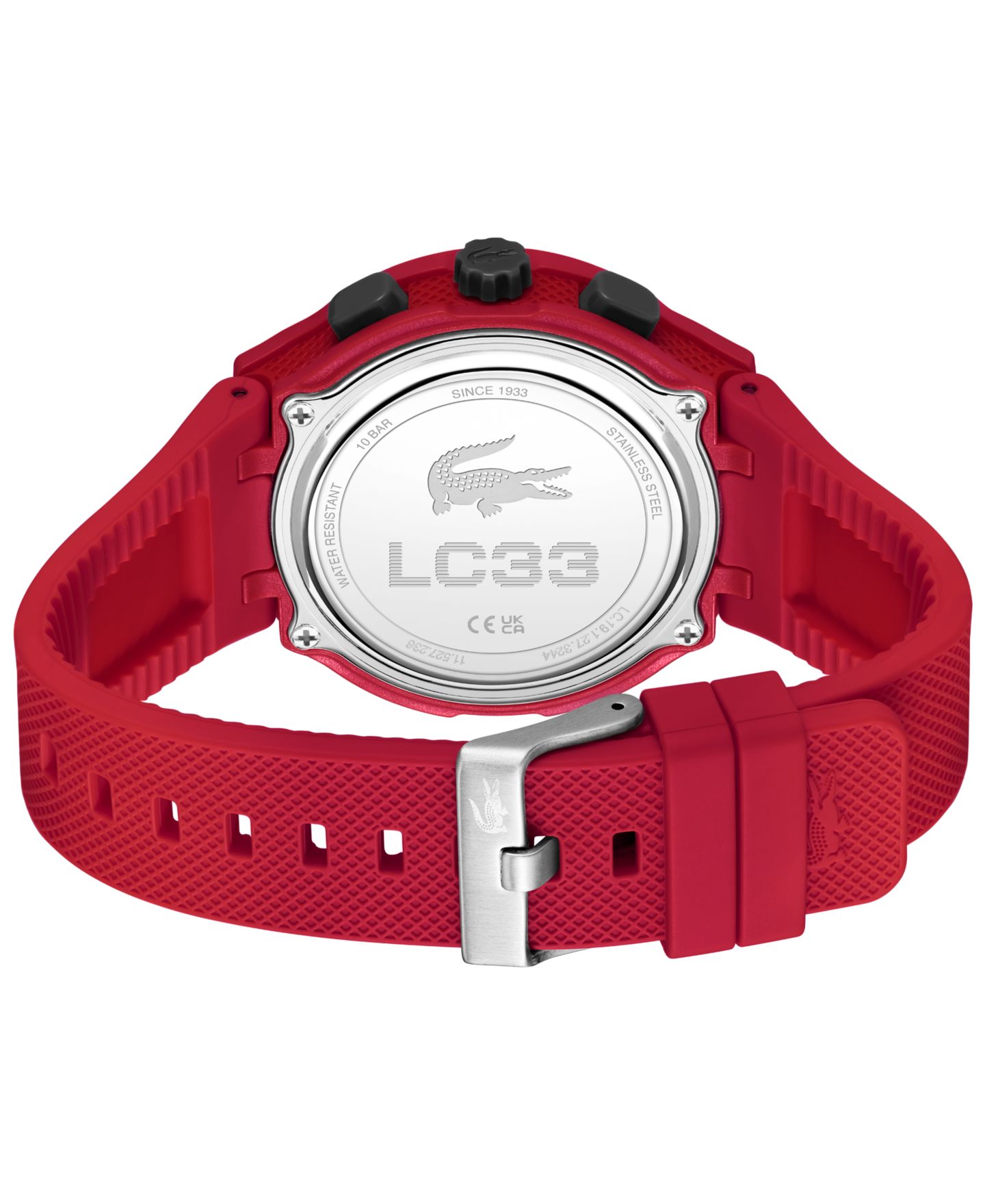 Мужские часы Lacoste LC33 Red Silicone Strap Watch 45mm — фото 5