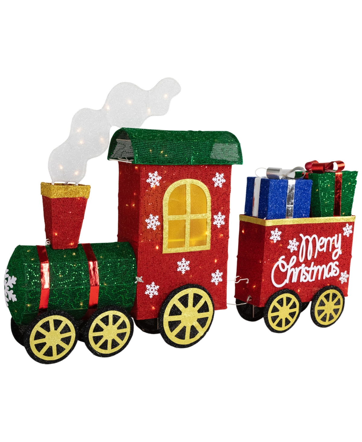 Northlight 48" Led Lighted Train With Presents Outdoor Yard Decoration In Red