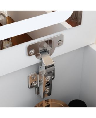 LED Light White Wood 3-Drawer Chest of Drawers with Flip-top Mirror