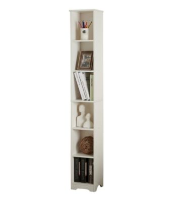 Mora 6-Tier Tall Narrow Slim Bookcase, Antique