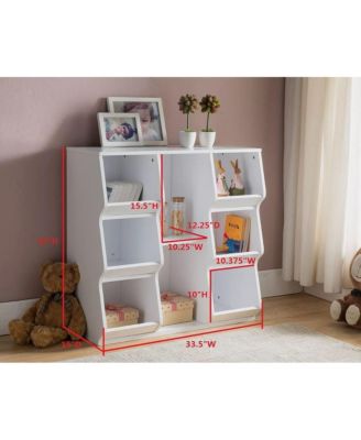 Brookline White Wood Cubby Storage Cabinet Unit