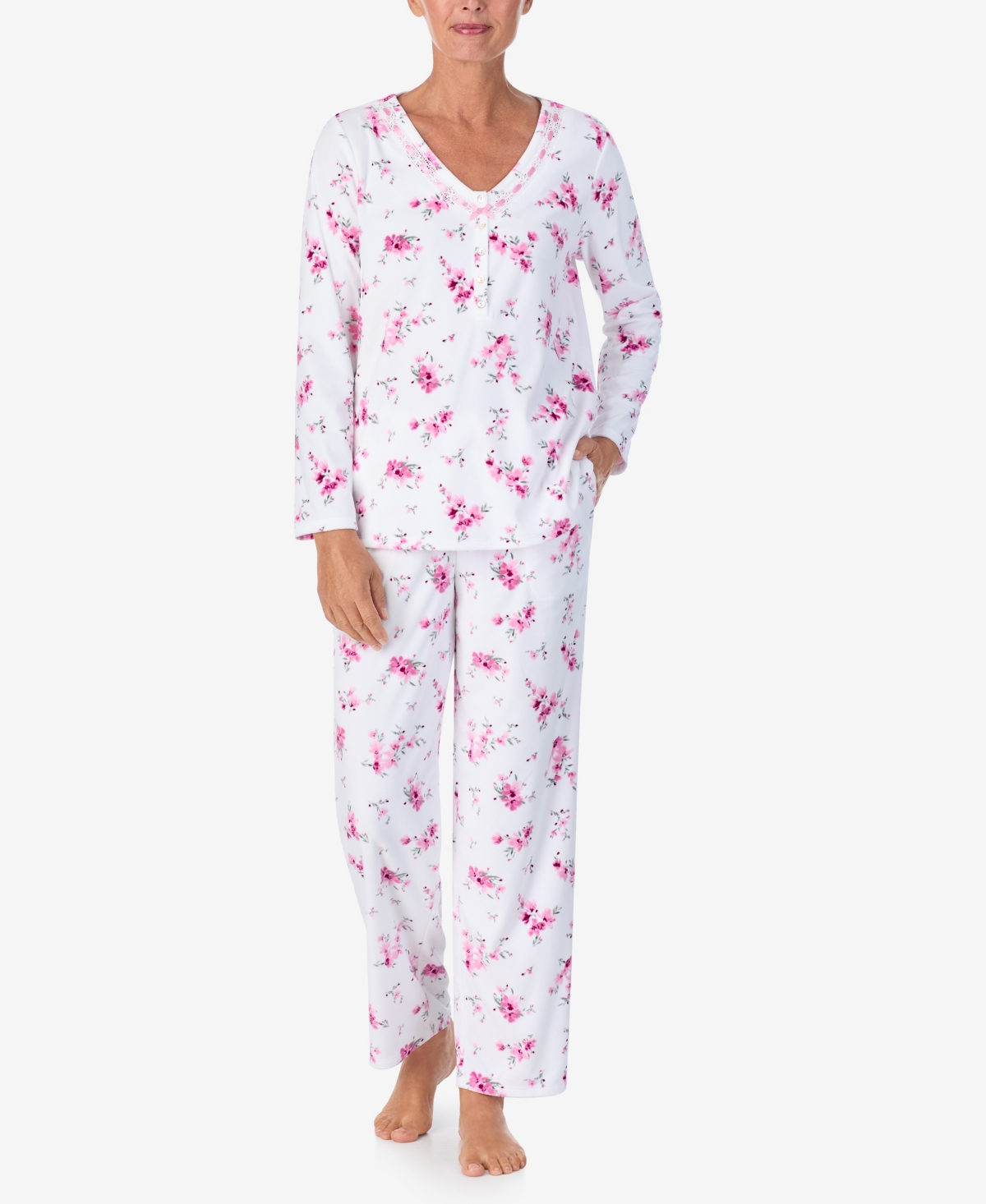 Women's Long Sleeve Pajama Set - Blue Bell Plaid