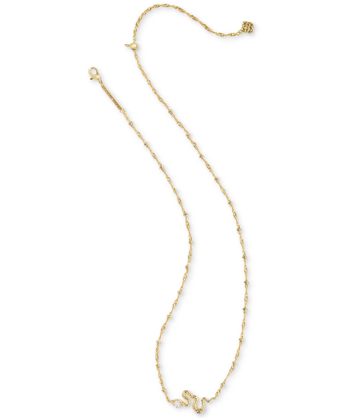 Kendra Scott Lyle Cultured Freshwater Pearl Snake Adjustable Pendant Necklace, 19 In Gold
