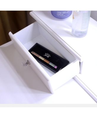 5-Drawer Dressing Table with Single Mirror and Light Bulbs Stylish Vanity for Makeup