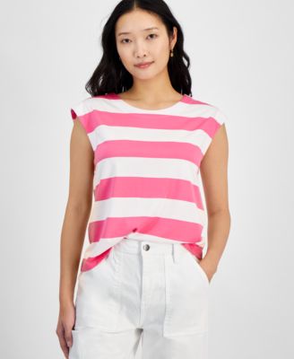On 34th - Women's Striped Extended-Sleeve Crewneck T-Shirt