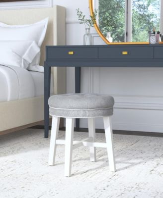 18" Wood Sophia Tufted Backless Vanity Stool