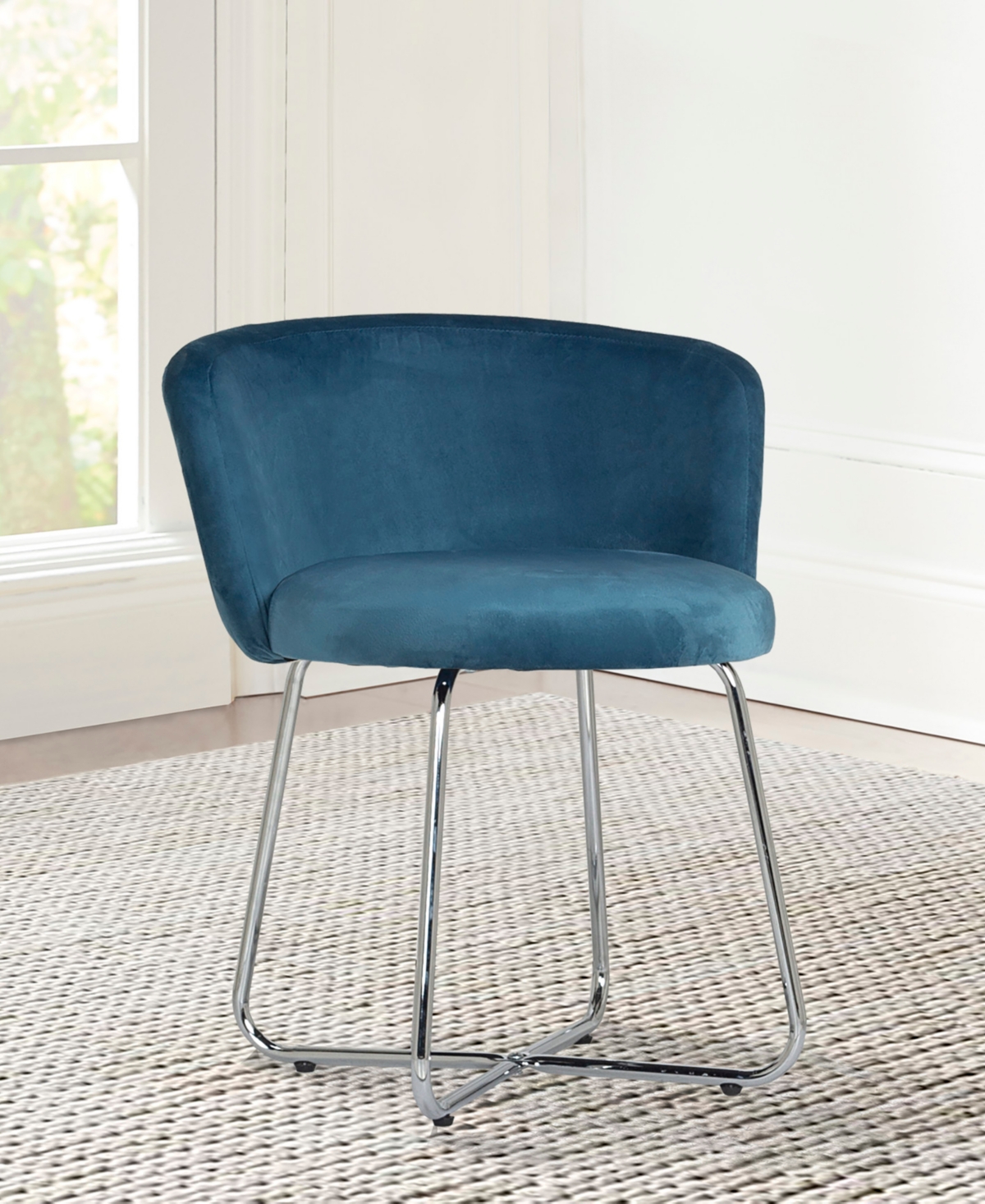 Hillsdale 25" Metal Marisol Vanity Stool In Blue