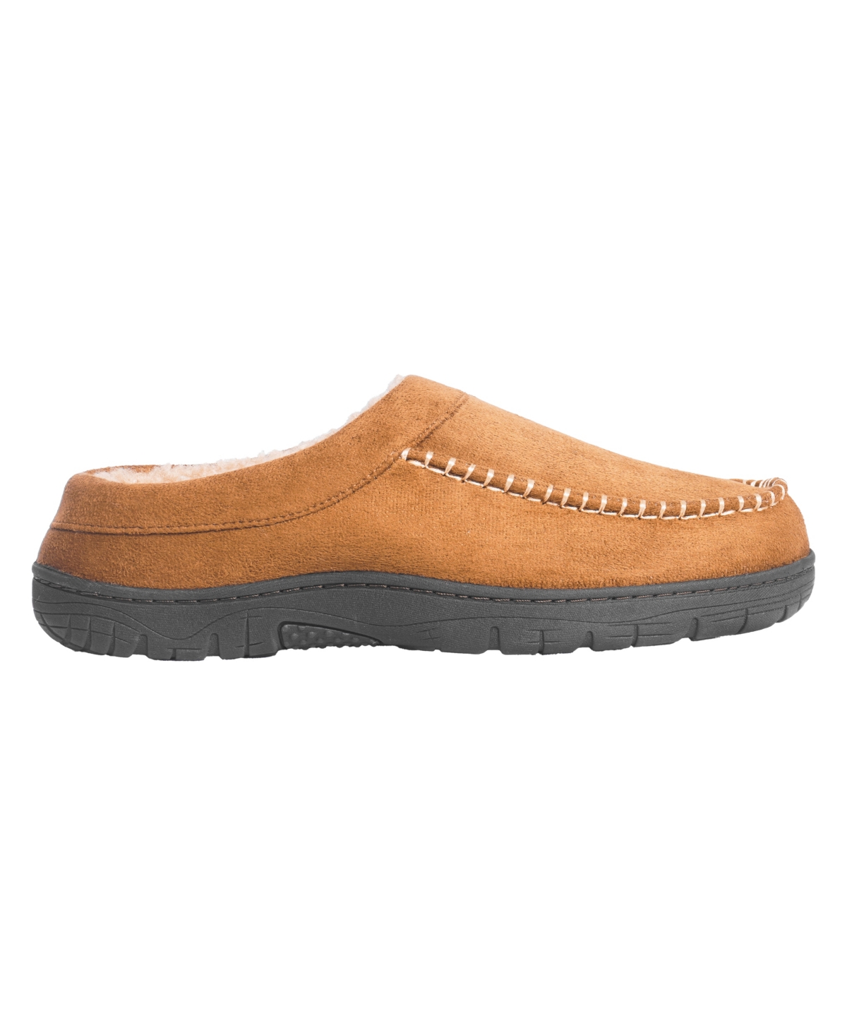 Weatherproof Men's Microsuede Clog with Curly Faux Shearling Lining and Non-Slip Indoor-Outdoor Sole Shoe
