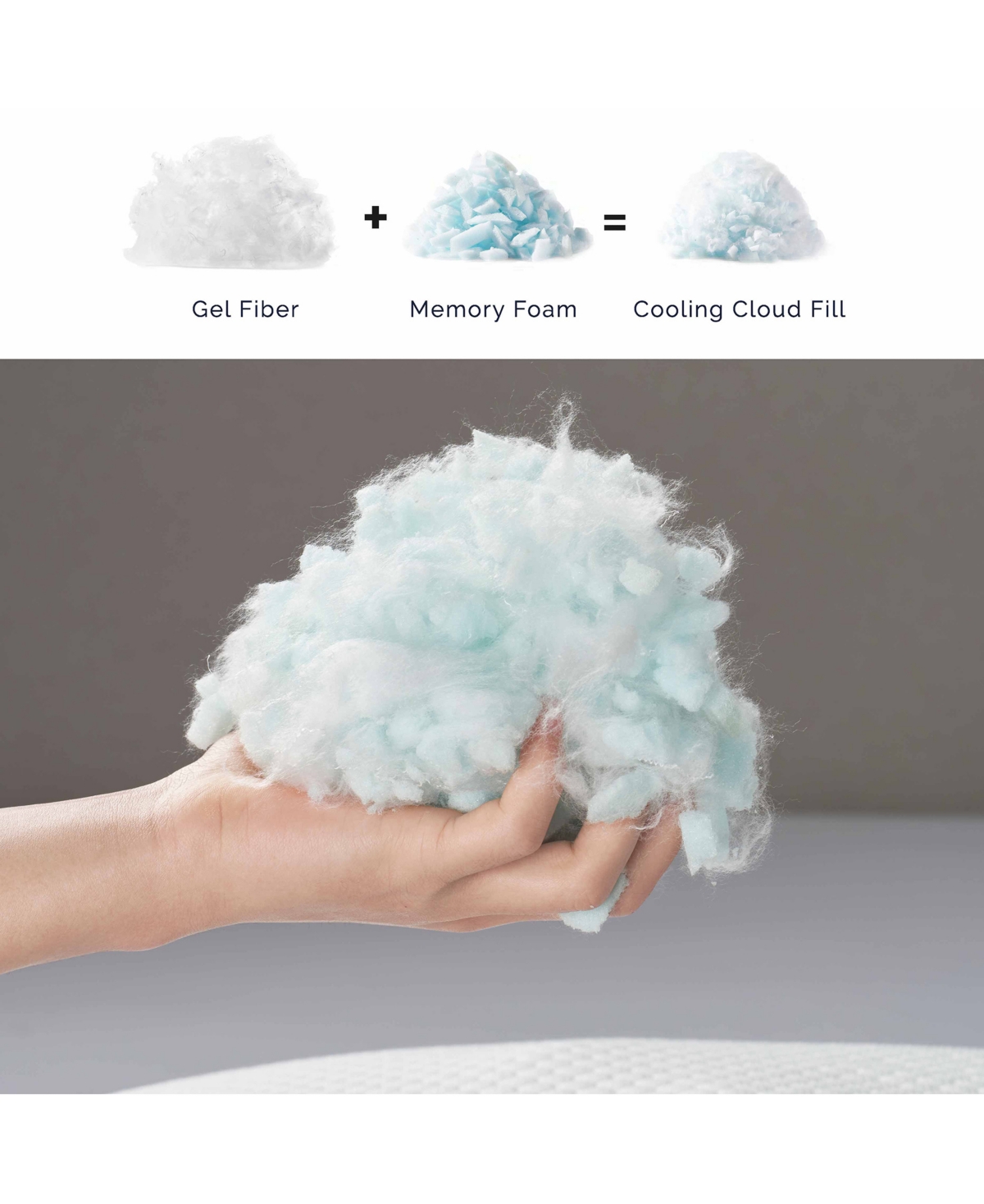 Nestl Cool Choice Customizable Memory Foam Blend Cooling Side Sleeper Pillow, King In White