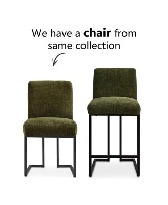 Set of 2 Fabric Counter Height Stools, 25" Seat Height Armless Upholstered Chairs for Kitchen Island-Maison Boucle