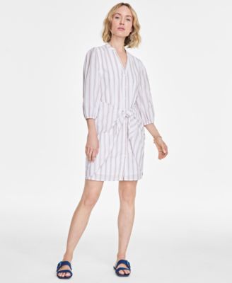 On 34th - Women's Cotton Tie-Front Shirtdress