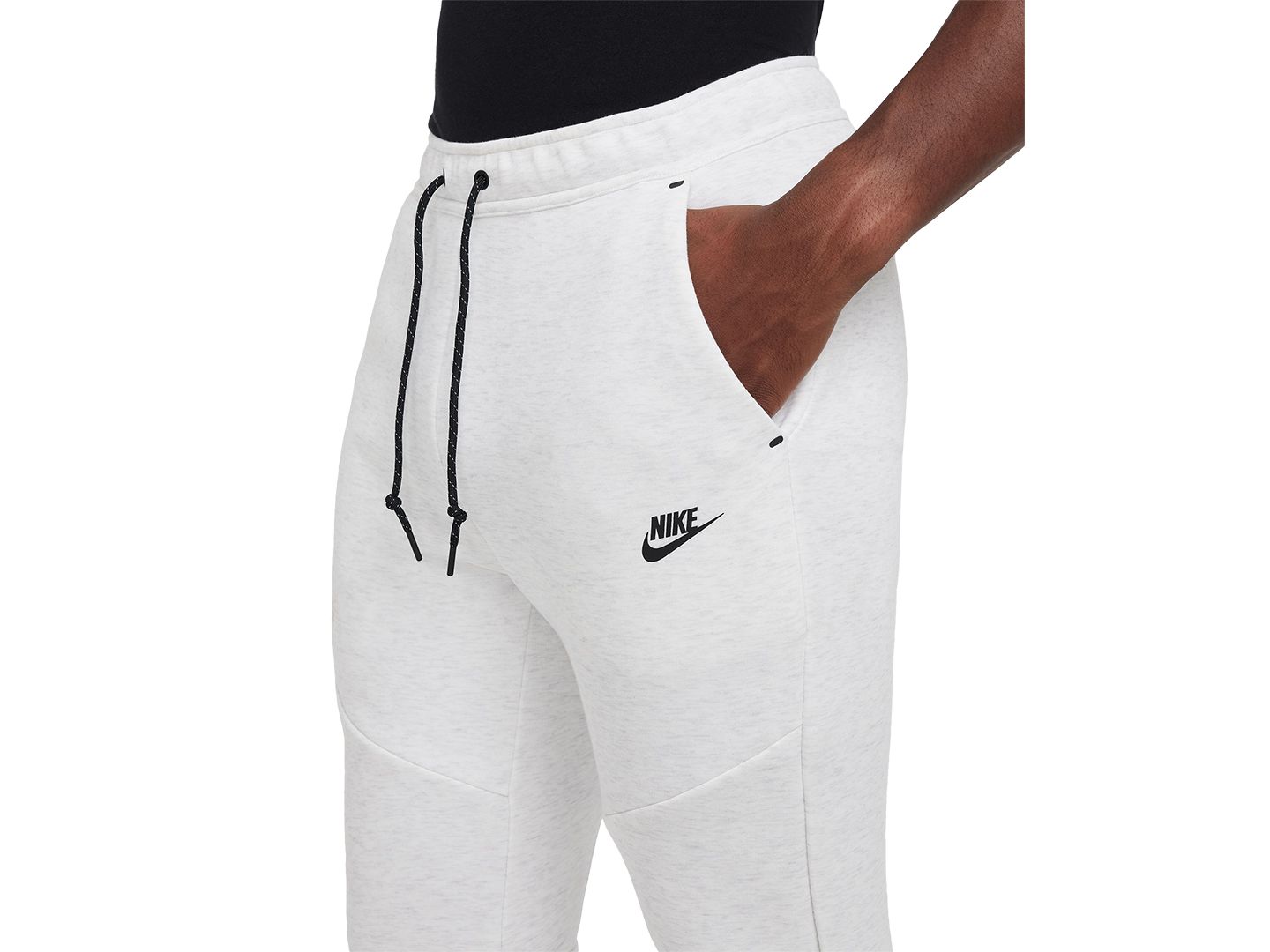 Мужские брюки Nike Tech Fleece Drawstring Joggers, цвет: Берёзовый меланжевый / Чёрный — фото 3