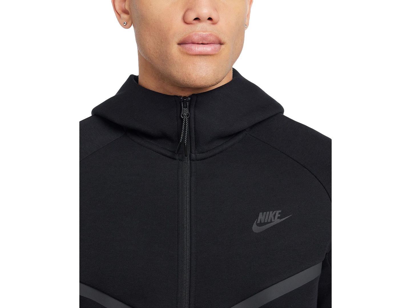 Мужское худи Nike Tech Fleece Full-Zip, цвет: Чёрный, вариант 1 — фото 2