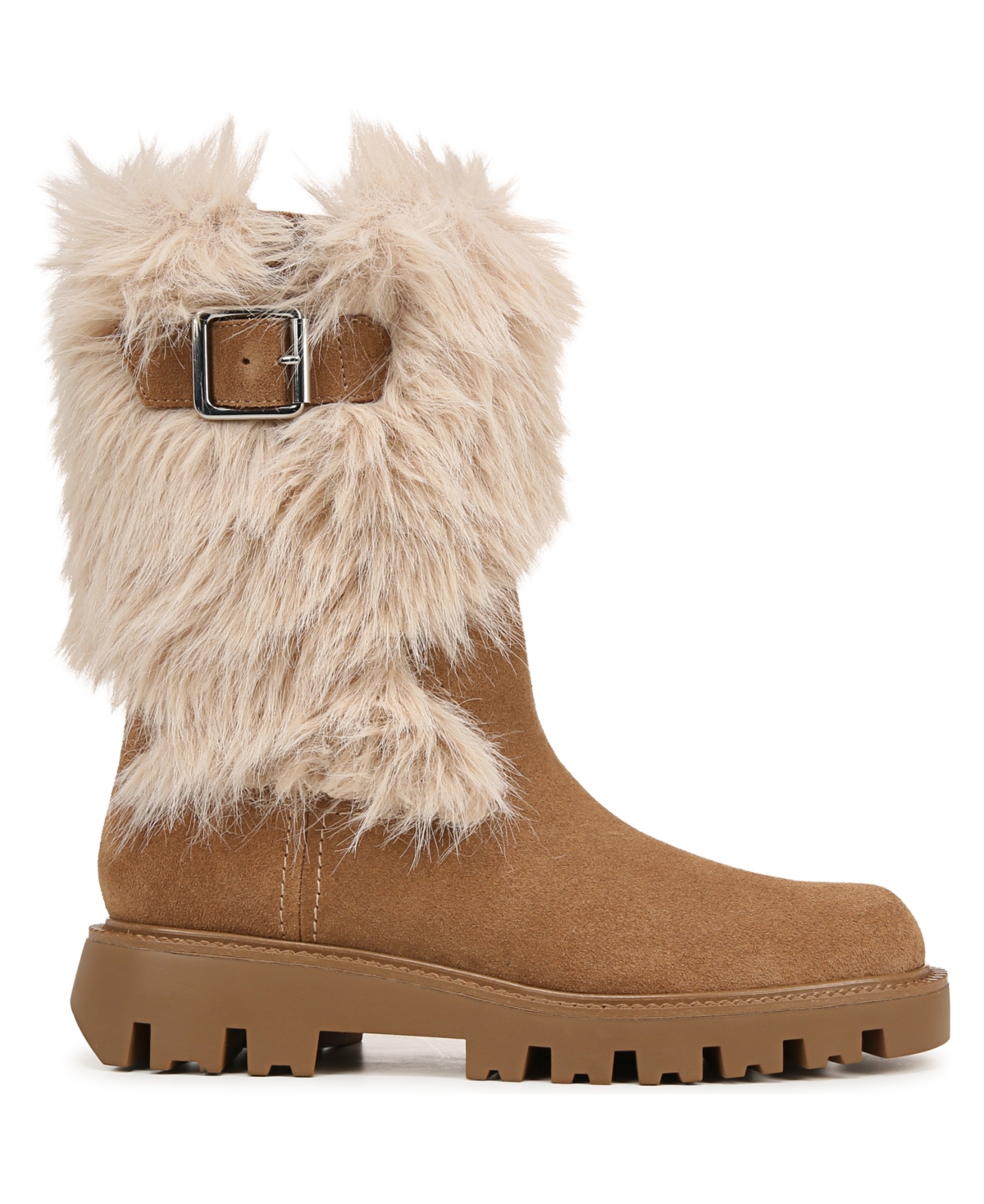 Franco Sarto Women's Brina-Fur Mid Shaft Lug Sole Boots -Faux Fur