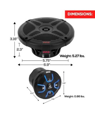 Waterproof-Rated Marine Speaker Kit, 6.5" Speakers, 600 Watt with Bluetooth