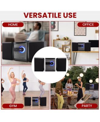 Home Stereo Shelf System With Bluetooth, CD Player, FM Radio, USB/SD Playback, 30 Watt