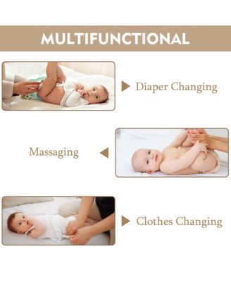 Diaper Table with 4 Drawers, Baby Changing Station with Storage Compartments