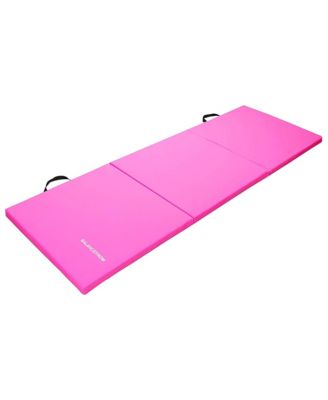 GoGym 6'x2'x1.5" Folding 3 Panel Exercise Gym Mat, Pink