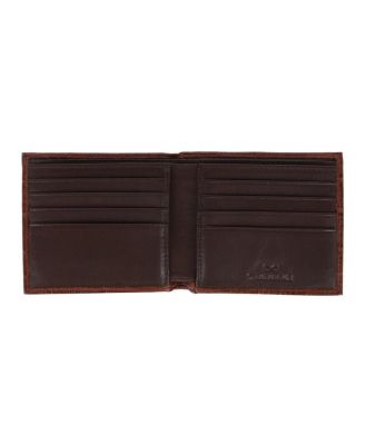 Men's Esteban Croco Embossed Leather 8 Slot Bi-Fold Wallet
