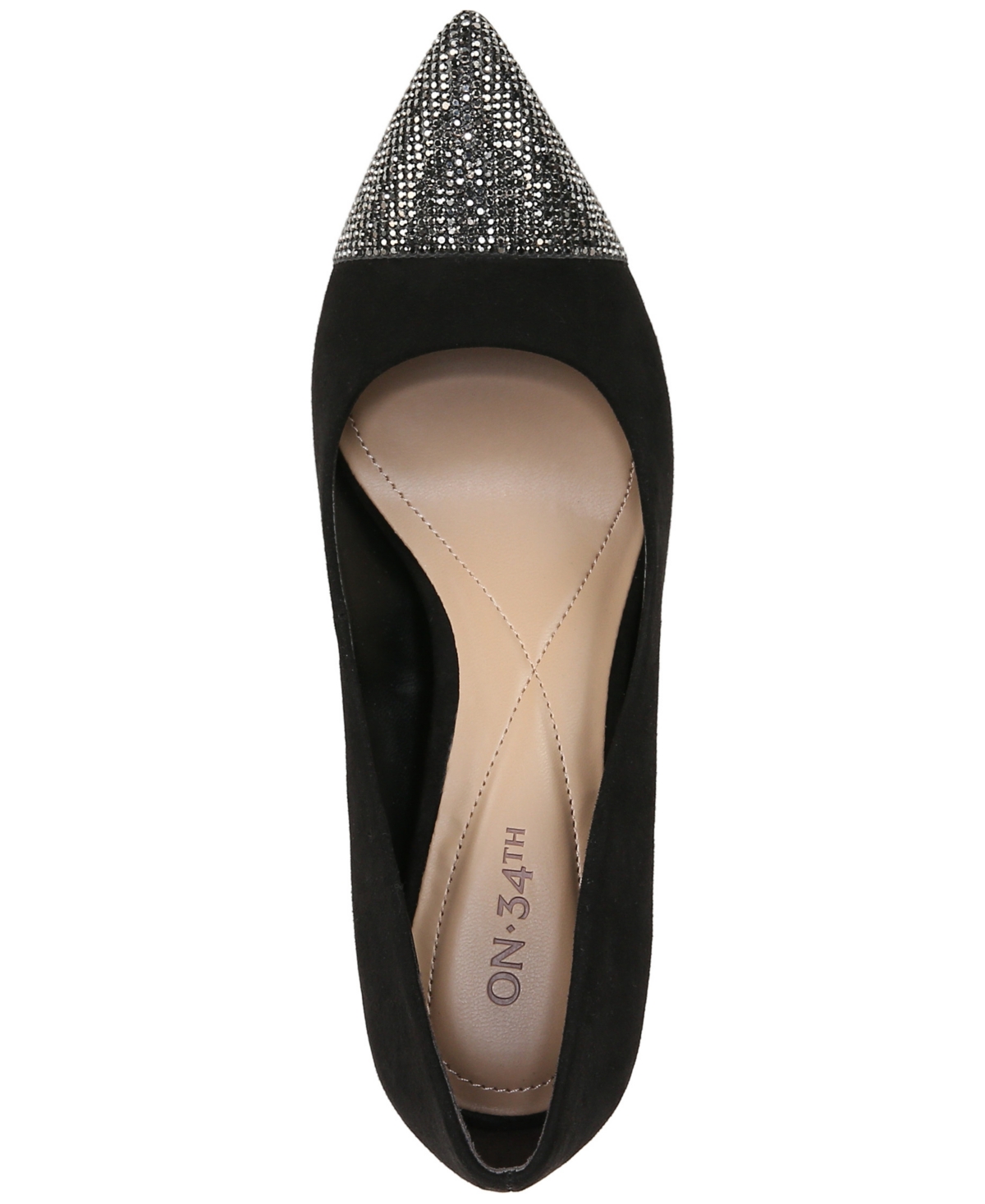 On 34th Women's Jeules Pointed-toe Slip-on Pumps, Created For Macy's In Black Micro,bling